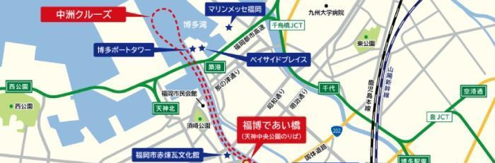 中洲遊船路線示意圖