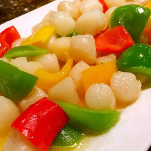 彩椒甜豆炒鮮貝
